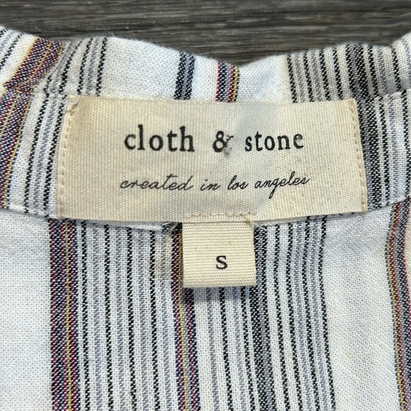 Cloth & Stone Anthropologie Tank Dress Ivory Collared Sleeveless Linen Small - Picture 8 of 12